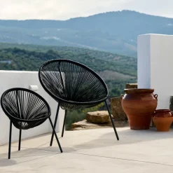 CASA ACAPULCO Sedia Lounge Nero| Sedie Lounge
