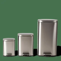 CASA ADELE Pattumiera A Pedale 12L Argentato| Cestini Spazzatura|Pattumiere