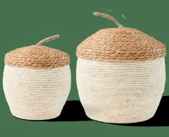 CASA ALVIN Cesto Portatutto Con Coperchio Marrone, Naturale| Cesti Portatutto|Autunno