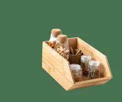 CASA BAMBOO Organizzatore Impilabile Naturale| Contenitore Per Alimenti|Scatole Conserva Vivande