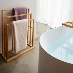 CASA BAMBOO Portasciugamani Naturale| Mobili Da Bagno