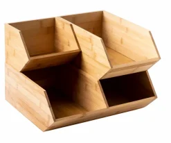 CASA BAMBOO Scatola Portatutto Vaso Per Erbe Naturale| Contenitore Per Alimenti|Scatole Conserva Vivande