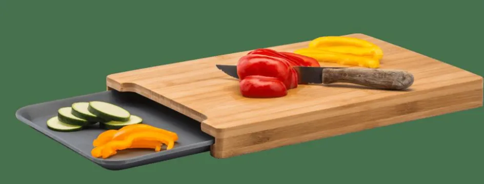 CASA BAMBOO Tagliere Raccogli Succo Grigio, Naturale| Taglieri