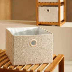 CASA BASIC BOUCLE Cesta Portatutto Bianco Sporco/sabbia| Cesti Portatutto