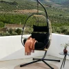 CASA BAZAI Sedia Sospesa Con Supporto Nero| Sedie Sospese