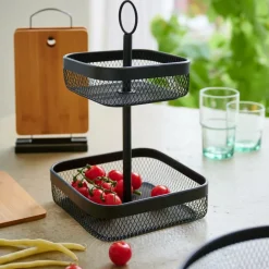 CASA BLACK LUNAR Cesto Ovale 2 Pezzi Nero| Accessori Da Cucina