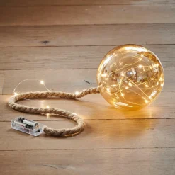 CASA BLOXEM Pallina Decorativa Con 21 Luci Led Dorato| Lampade Led