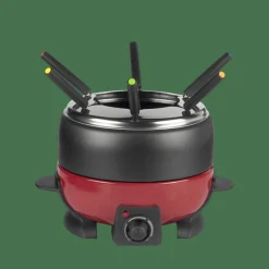 CASA DINNER Set Di Fonduta Con 6 Forchette Nero, Rosso| Elettrodomestici