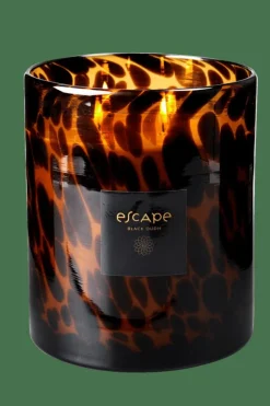 CASA ESCAPE BLACK OUDH Candela Profumata In Vaso Nero, Marrone, Ocra| Candele Profumate|Candele