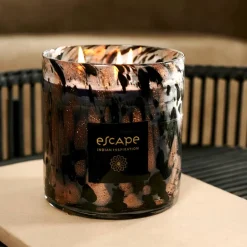 CASA ESCAPE INDIAN INSPIRATION Candela Profumata In Vaso Nero, Rame, Multicolore| Candele Profumate|Candele
