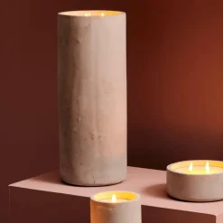 CASA FUEGO Candela A LED Solare Grigio Chiaro| Candele Led|Illuminazione Esterna