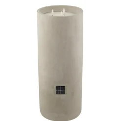 CASA FUEGO Candela A LED Solare Grigio Chiaro| Candele Led|Illuminazione Esterna