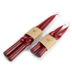 CASA GLOSSY Candela S/2 Rosso Scuro| Candele