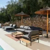 CASA HANNA Lounge Tavolino Nero, Naturale| Tavolini Da Giardino|Set Lounge