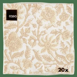 CASA HENNA FLOWER Set Di 20 Tovaglioli Rosso, Beige| Tovaglioli