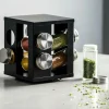 CASA INDUSTRIA Giostra Portaspezie 8 Barattolini Nero| Contenitori Per Spezie