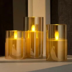 CASA ION Candele Led Set Di 3 Ambra| Candele Led