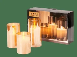 CASA ION Candele Led Set Di 3 Ambra| Candele Led