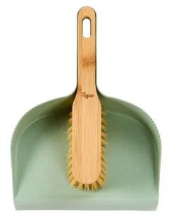 CASA JASMIN Paletta Con Scopa Verde, Naturale| Pulire