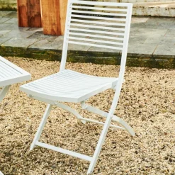 CASA JESSE Sedia Pieghevole Bianco, Beige| Sedie Bistro|Sedie Da Giardino