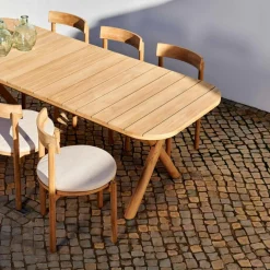 CASA JULES Set Da Giardino Con Cuscini Per Sedie Beige| Set Da Giardino|Tavoli Da Giardino