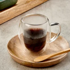 CASA LAGOM Mug A Doppia Parete 30 CL Trasparente| Utensili Da Tè|Bicchieri Da Caffè