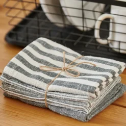 CASA LAURENT Strofinacci Set Di 3 Grigio| Strofinacci