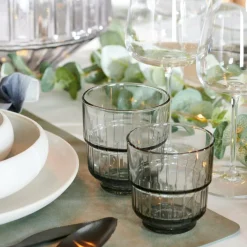 CASA LINQ Vetro 35,5 CL Grigio| Bicchieri Da Acqua