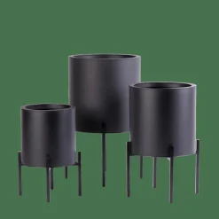 CASA LOUNGE Vaso Da Giardino Nero| Vasi Di Fiori|Supporti Per Piante