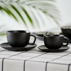 CASA MAGMA Tazza & Piattino 20 CL Nero| Tazze