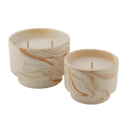CASA MARBLE Candele Da Esterno Bianco, Arancione| Candele Da Giardino