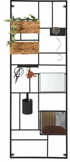 CASA MODULAR Set Di 7 Ganci Nero| Decorazioni Da Parete|Scaffali Da Parete