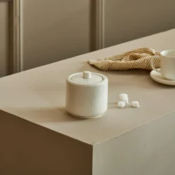 CASA MOON Zuccheriera Con Coperchio Bianco| Utensili Da Caffè|Utensili Da Tè