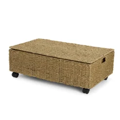 CASA MYKONOS Baule L Con Rotelle Naturale| Baule