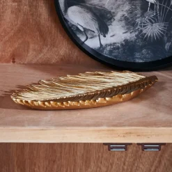 CASA PALM Foglia Decorativa Dorato| Ciotole Decorativi