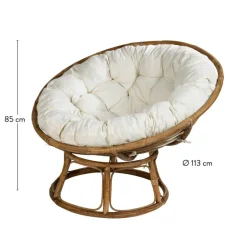 CASA PAPASAN Sedia Lounge Naturale, Bianco Antico| Poltrone