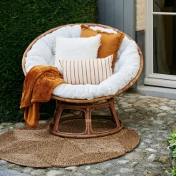 CASA PAPASAN Sedia Lounge Naturale, Bianco Antico| Poltrone