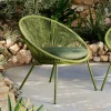 CASA PAPAYO Sedia Lounge Con Cuscino Verde| Sedie Lounge