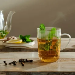 CASA PAUSA Bicchiere Tè, Manico 45 CL Trasparente| Bicchieri Da Caffè|Bicchieri Da Tè