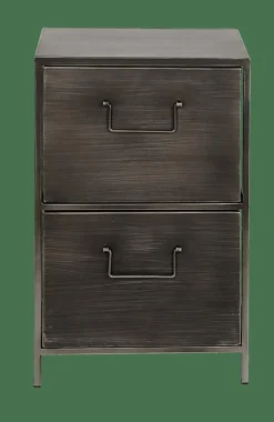 CASA PHARMA Cassettiera 2 Cassetti Nero| Cassettiere