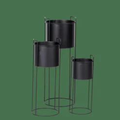 CASA PLUTO Vaso Per Piante Nero| Supporti Per Piante