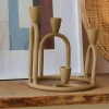 CASA RINGS Candeliere Per 4 Candele Marrone Chiaro| Candelieri