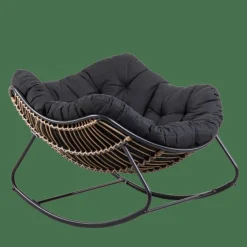 CASA ROCKO Sedia A Dondolo Nero| Sedie Lounge