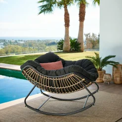 CASA ROCKO Sedia A Dondolo Nero| Sedie Lounge