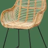 CASA ROTAN Sedia Da Tavolo Naturale| Sedie Da Pranzo