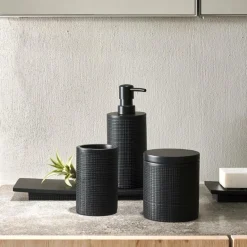CASA SAMOURAI Conten Disch Strucc Con Coperchio Nero| Accessori Da Lavandino