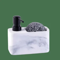 CASA SHADOW Dispenser Sapone Con Spugna Nero, Bianco| Lavare I Piatti