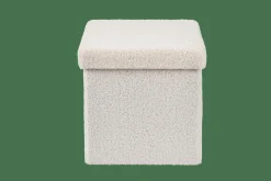 CASA STOR Pouf Pieghevole Con Contenitore Bianco| Kids|Pouf Portatutto