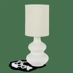 CASA WHITESTONE Lampada Tav+paralume E27 Bianco Antico| Lampade Da Tavolo