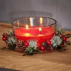 CASA XMAS Candela Con Decorazione Rosso| Candele